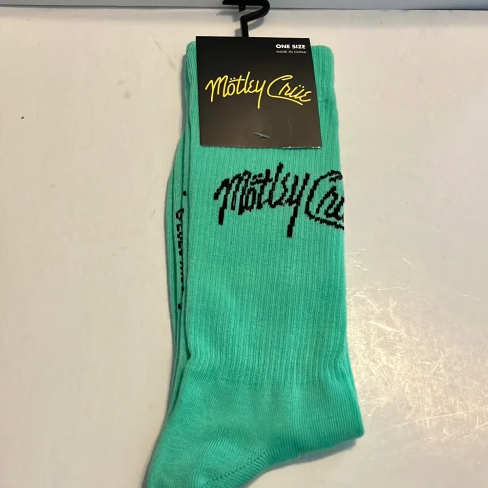 Motley Crew Green‎ Casual Crew Socks Ribbed Knit